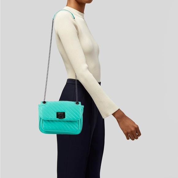 NWT Badgley Mischka Teal Blue Crossbody Handbag Purse - Picture 5 of 11